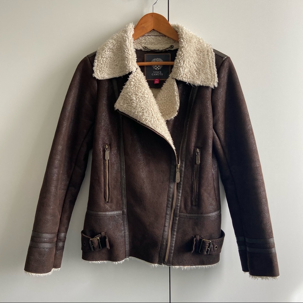 Vince Camuto Brown moto jacket